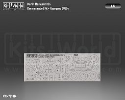 Kitsworld Kitsworld 1:72 Paint Mask Martin Marauder B26 KWM7210141:72 scale Martin Marauder B-26 Canopy/Wheel Mask - Recommended Kit Hasegawa 00874 